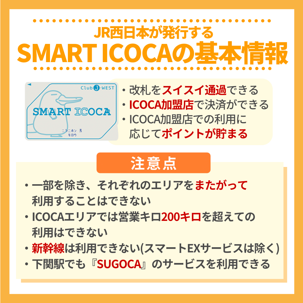JR西日本が発行するSMART ICOCAの基本情報