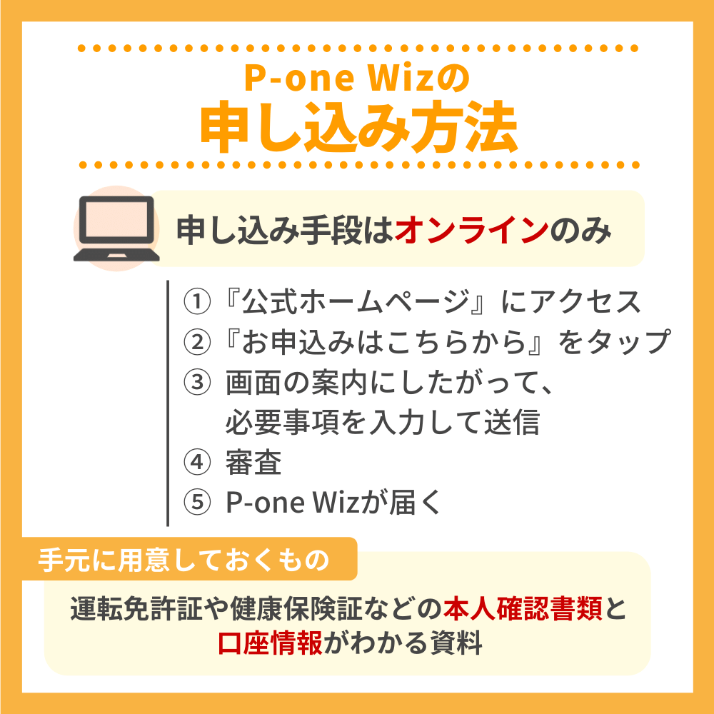 P-one Wizの申込方法