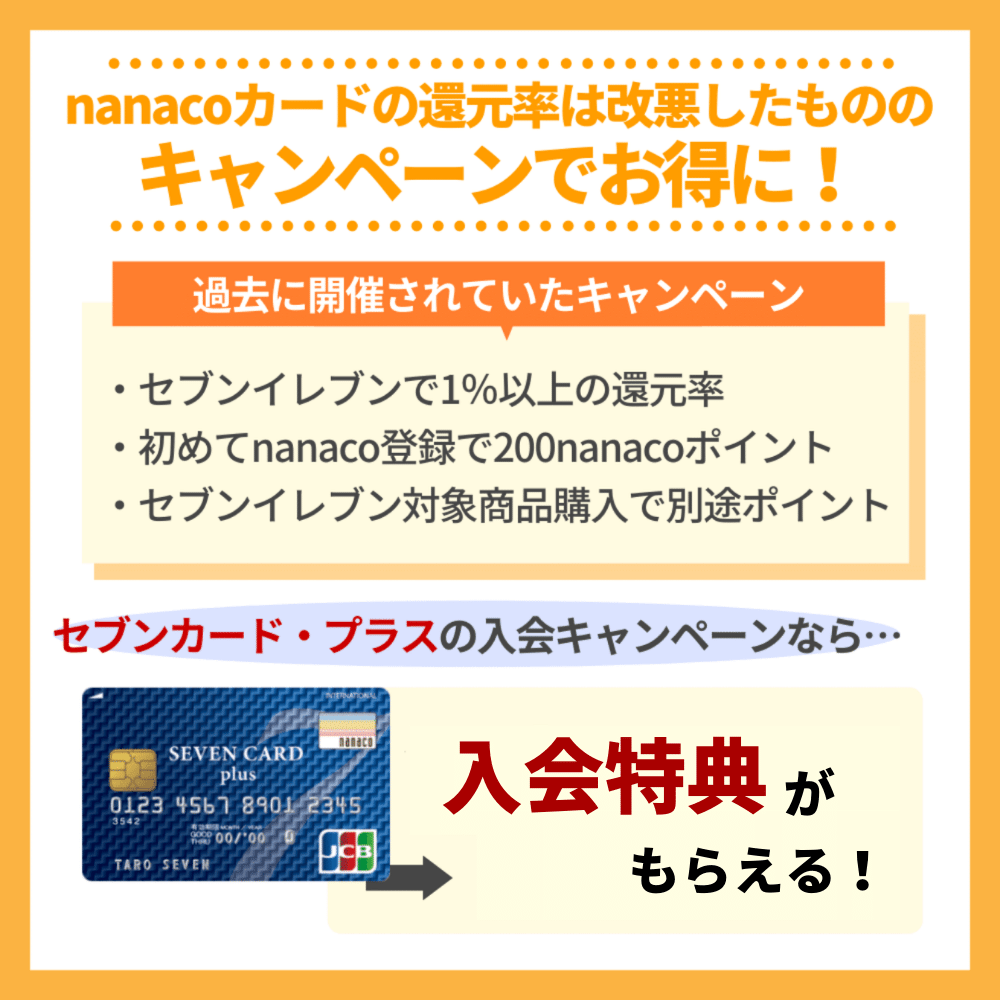nanacoカードの還元率は改悪したもののキャンペーンでお得に！