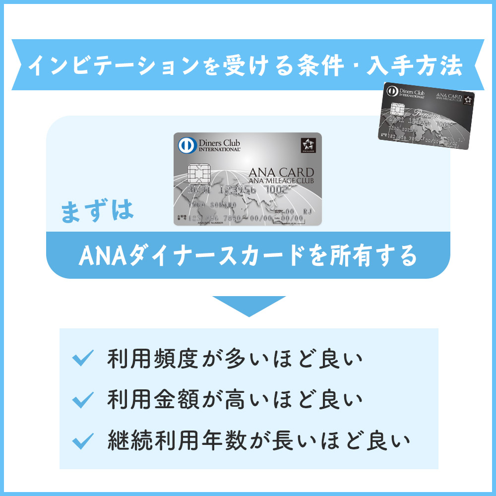 ANAダイナースプレミアムカードのインビテーションを受ける条件・入手方法