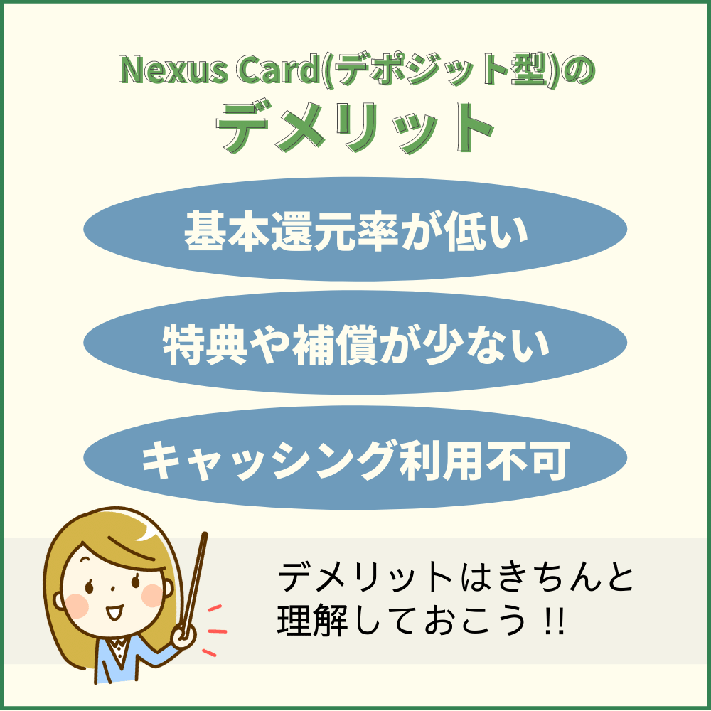 Nexus Card(デポジット型)の気になるデメリット