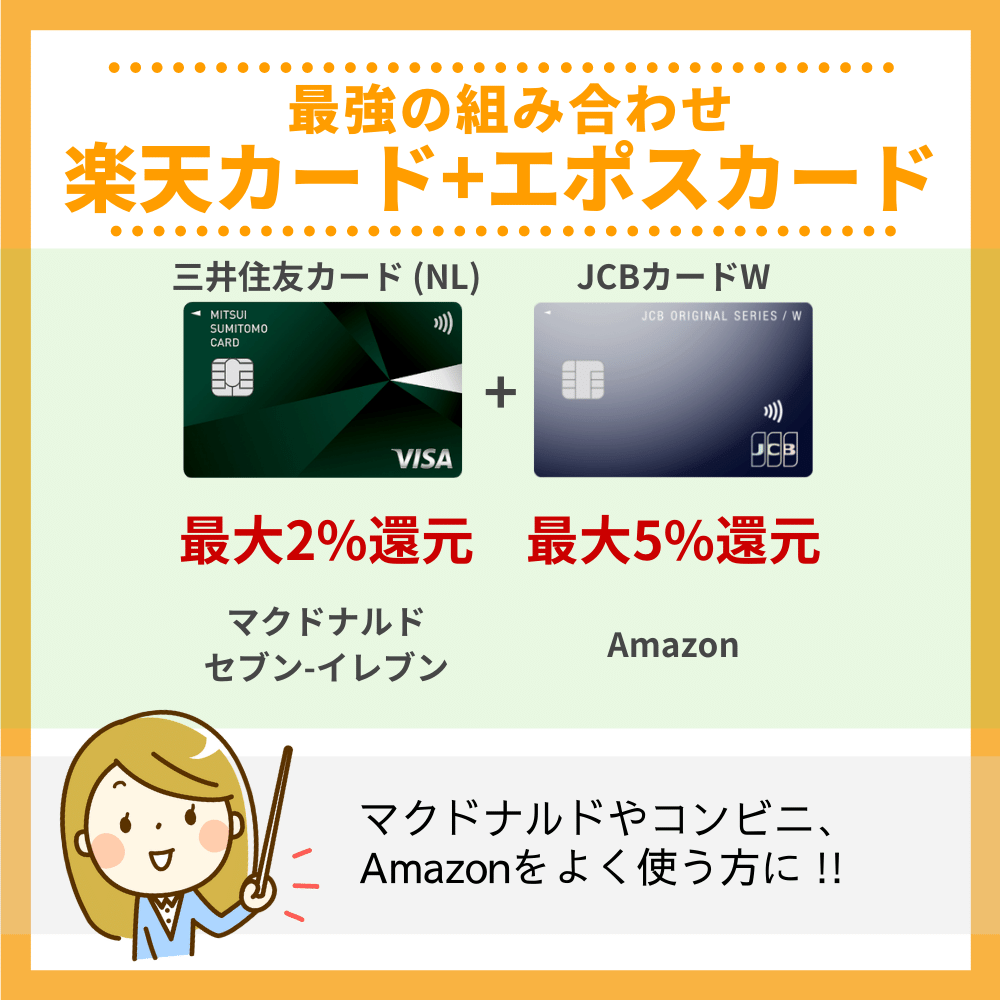 三井住友カード （NL）+JCBカードWで日常やAmazonでお得に！