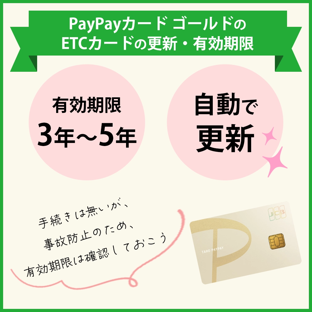 PayPayカード ゴールドのETCカードの更新・有効期限