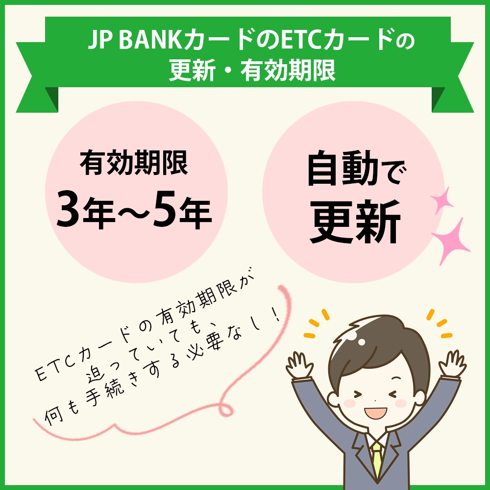 JP BANKカードのETCカードの更新・有効期限